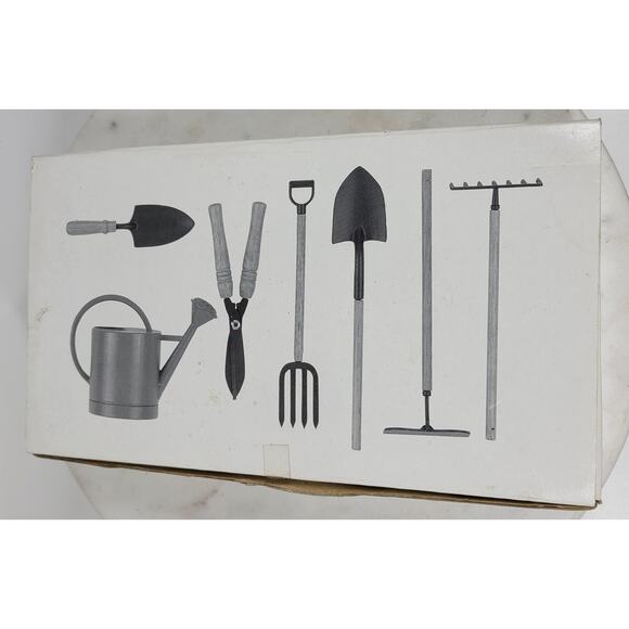 Vtg Department 56 Garden Ornaments Set of 7 Mini Christmas Tree Decor New in Box - Picture 13 of 14